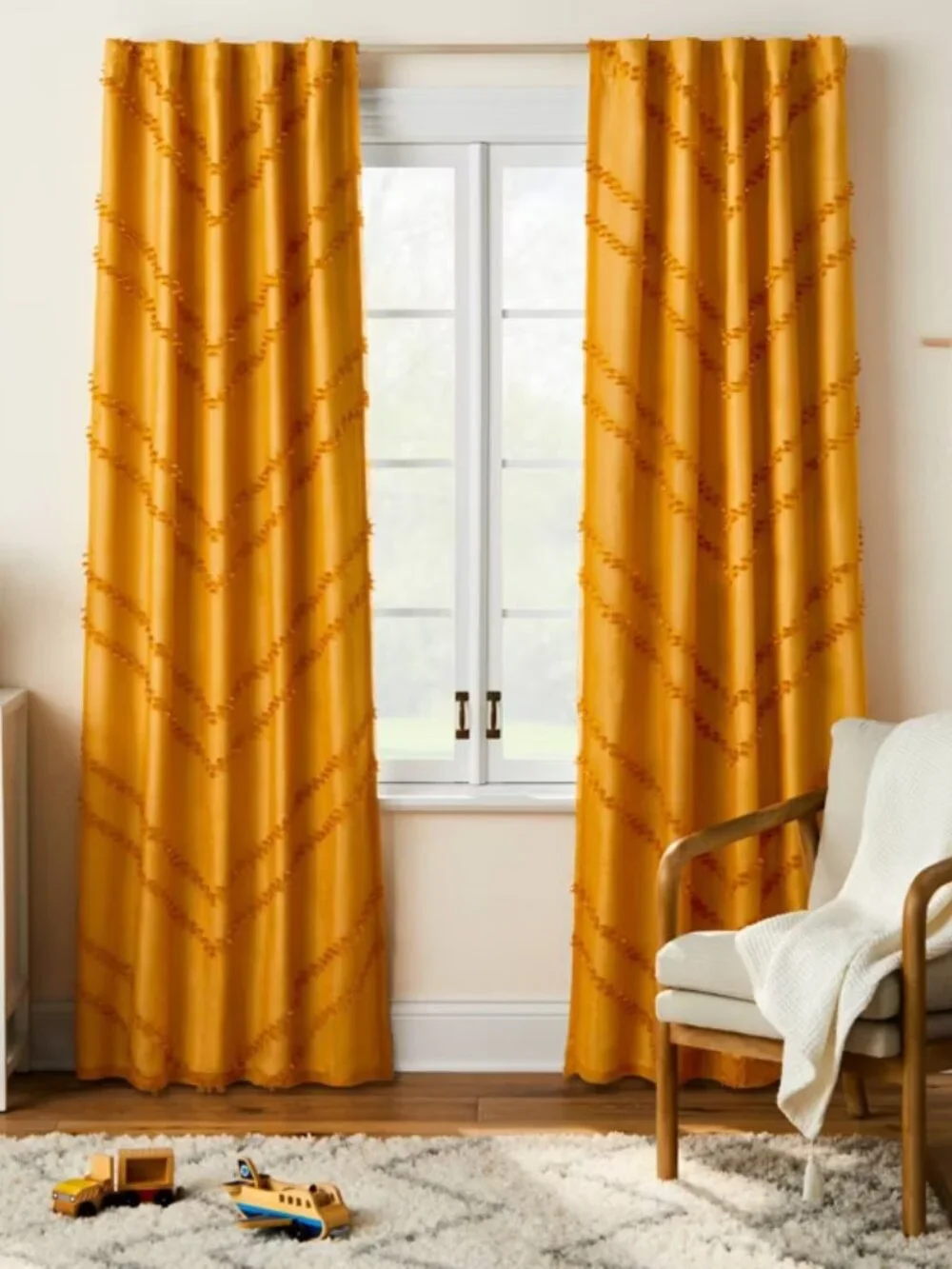 2 Pc Pillowfort 84” Mustard Blockout Curtains Set